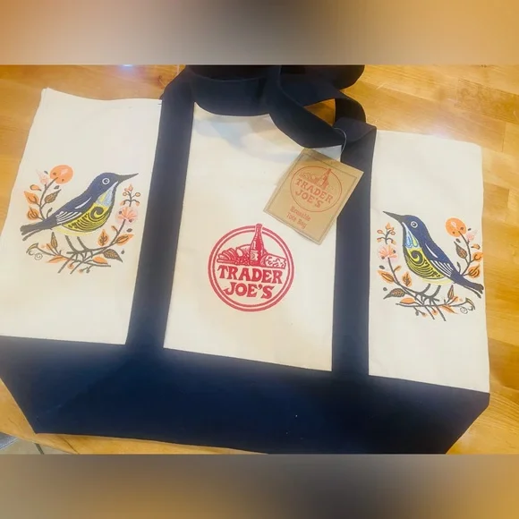 NWT Trader Joe's Reusable Canvas Tote Bag - Picture 5 of 8